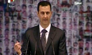Bashar al-Assad addresses supporters in Damascus