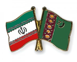 Flags of Iran & Turkmenistan