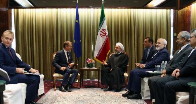 Rouhani meeting with President of the European Council Donald Tusk in New York