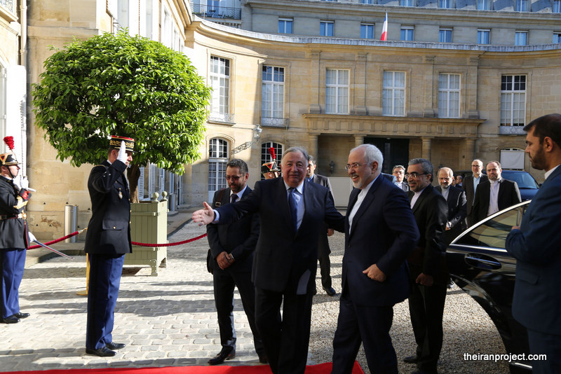 Iran's Zarif meets with President of the Senate of France Grard Larcher (3)